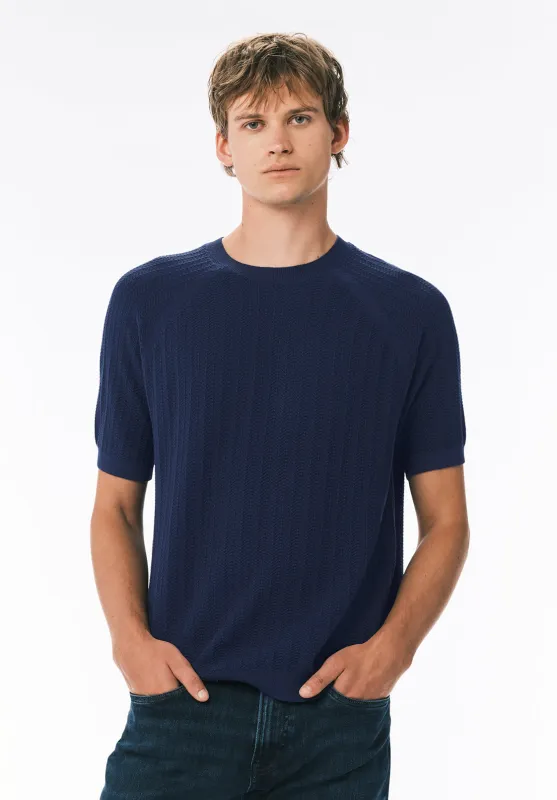 Wipped Men's Textured Knit Short-Sleeve Sweater Tee, Whale - BM24868 sold by Buffalo Jeans