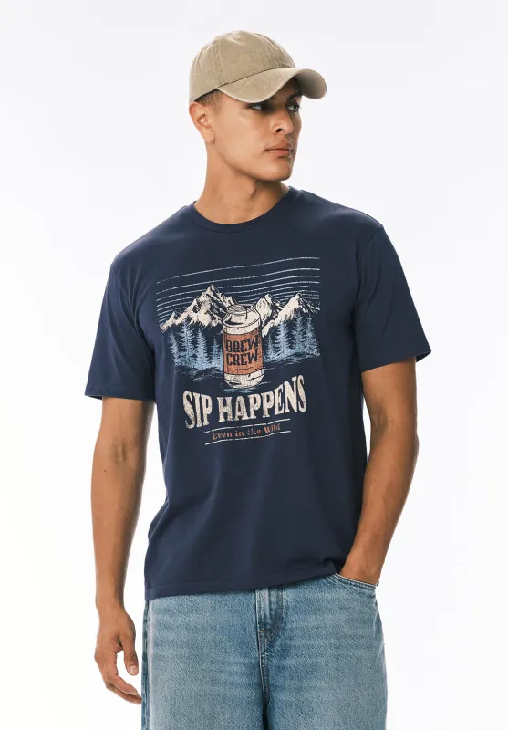 Tappens Men’s Graphic T-Shirt with Sip Happens Print, Whale - BM24821 sold by Buffalo Jeans