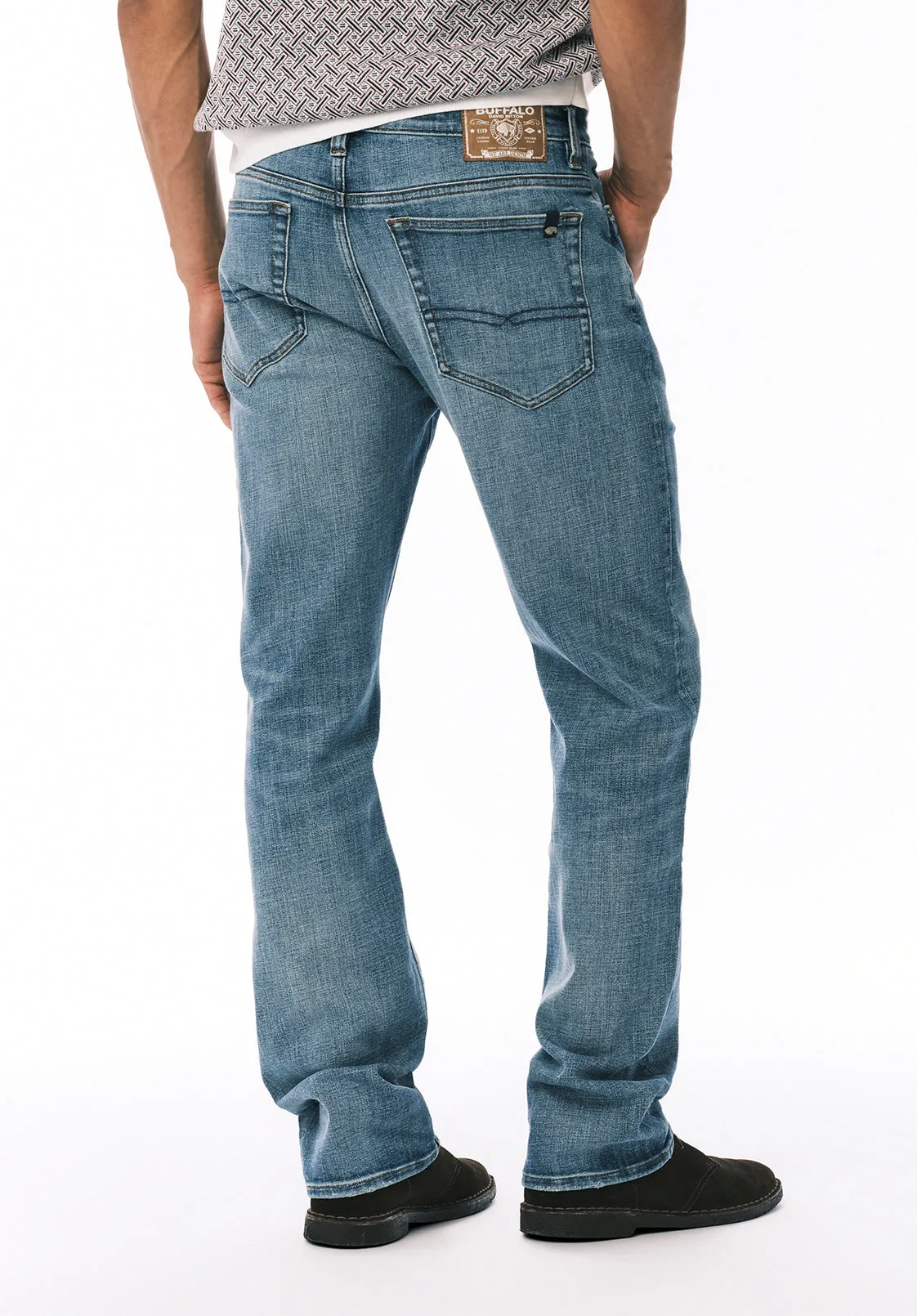 Relaxed Straight Driven Men's Jeans, Worn Out Blue - BM26155 sold by Buffalo Jeans product image thumbnail 3