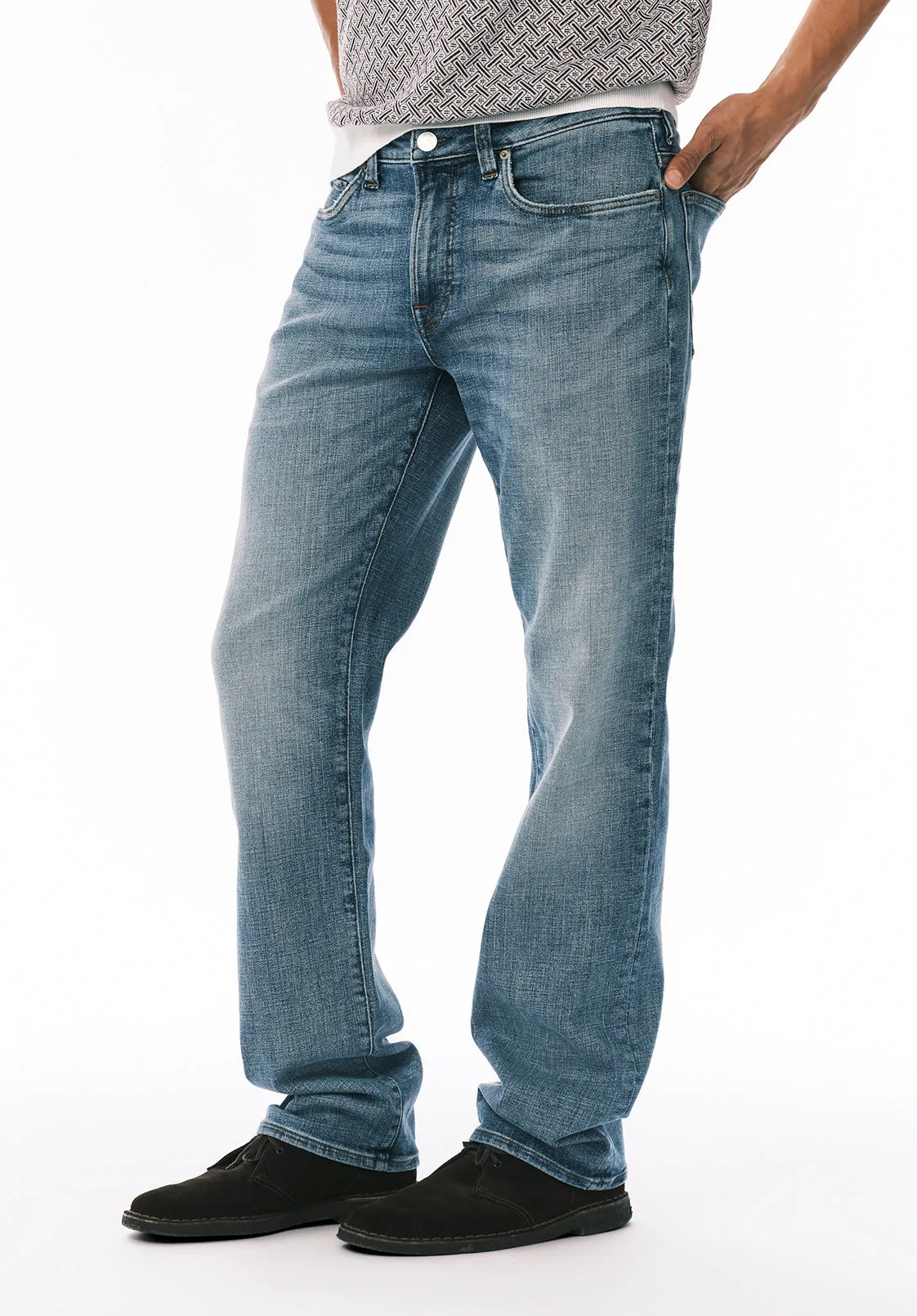 Relaxed Straight Driven Men's Jeans, Worn Out Blue - BM26155 sold by Buffalo Jeans product image thumbnail 2