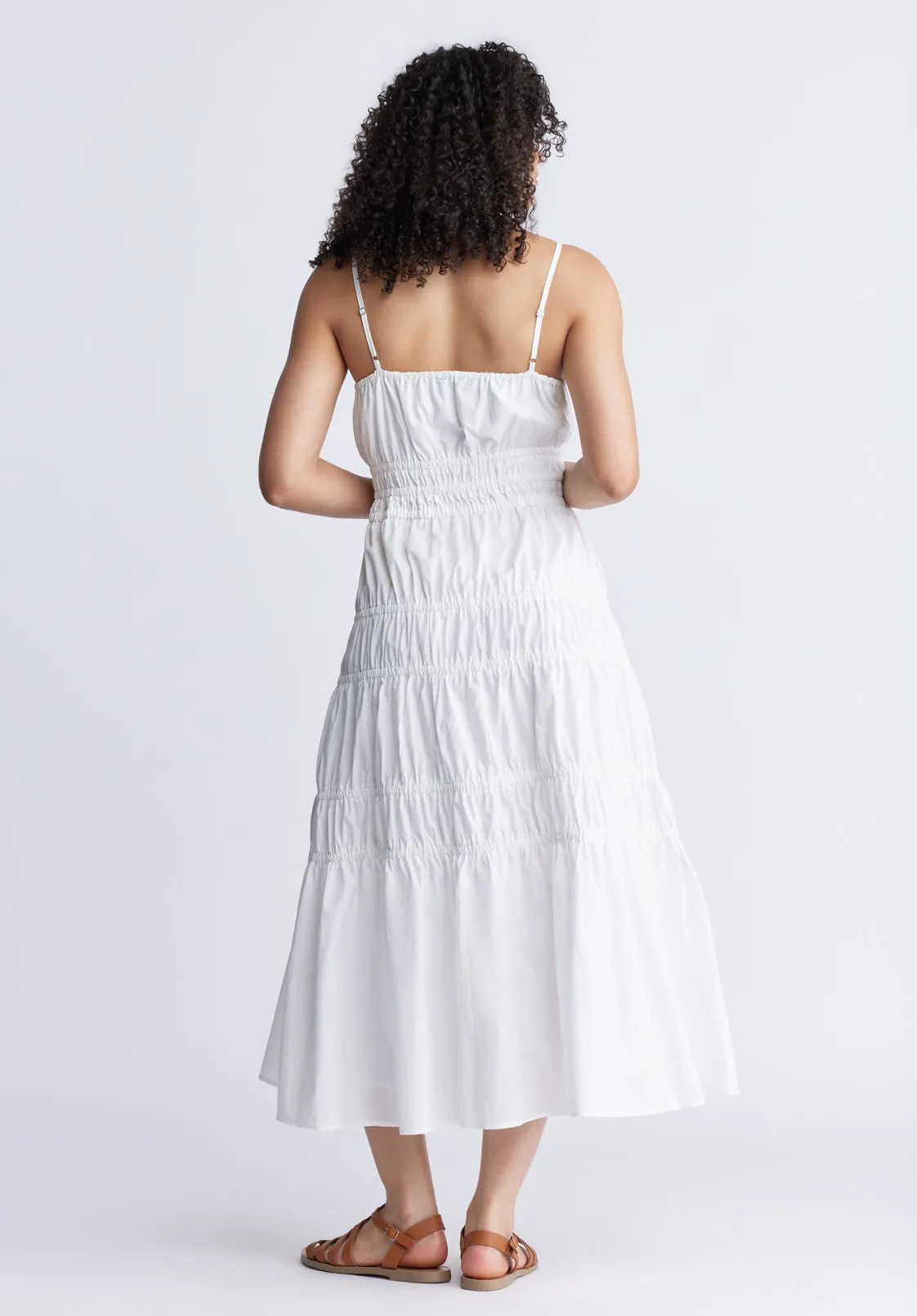 Balia Women's Long Ruched Tiered Dress, White - WD0047S sold by Buffalo Jeans product image thumbnail 4