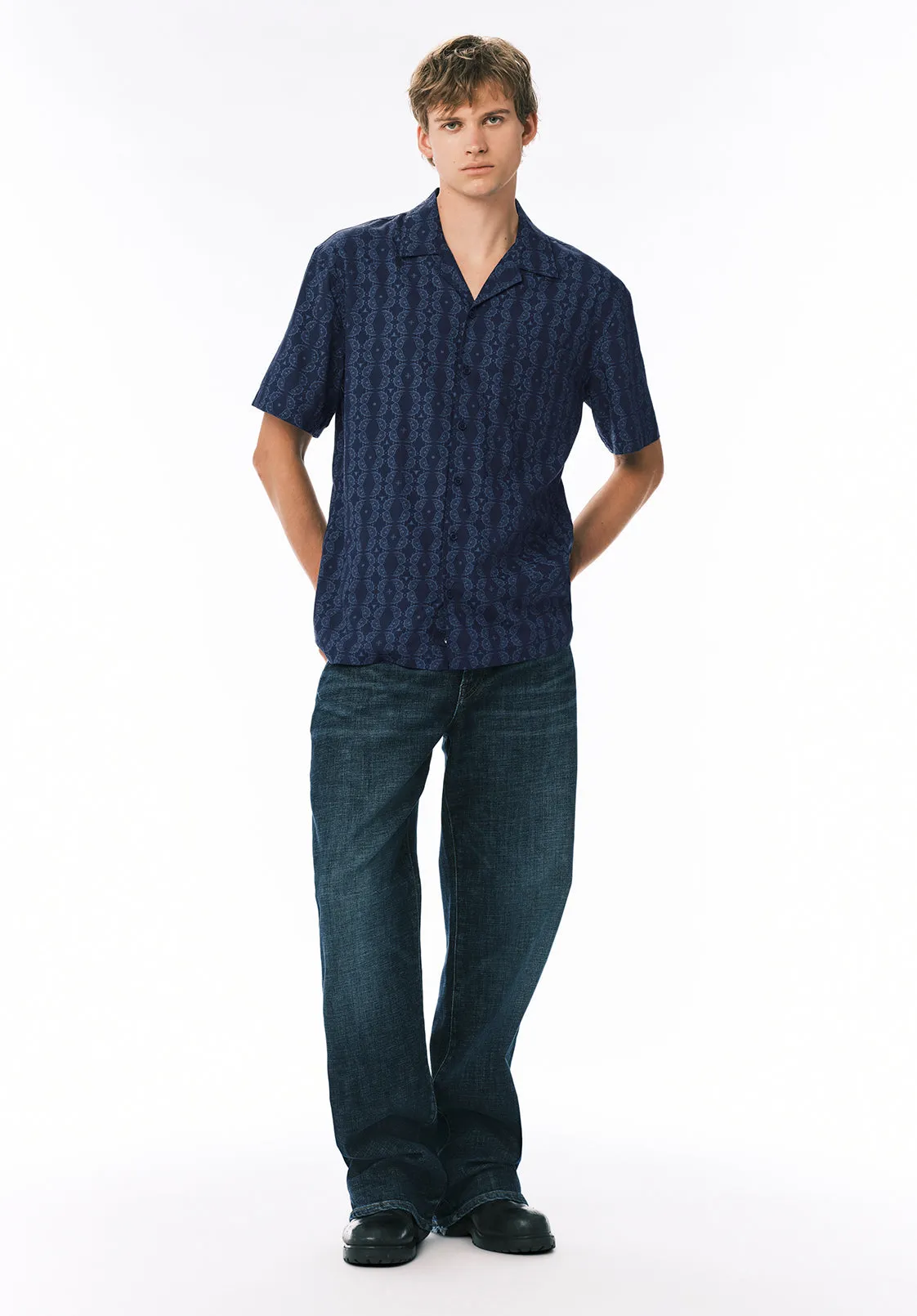 Sandro Men's Printed Short-Sleeve Camp Shirt, Whale - BM24768 sold by Buffalo Jeans product image thumbnail 3