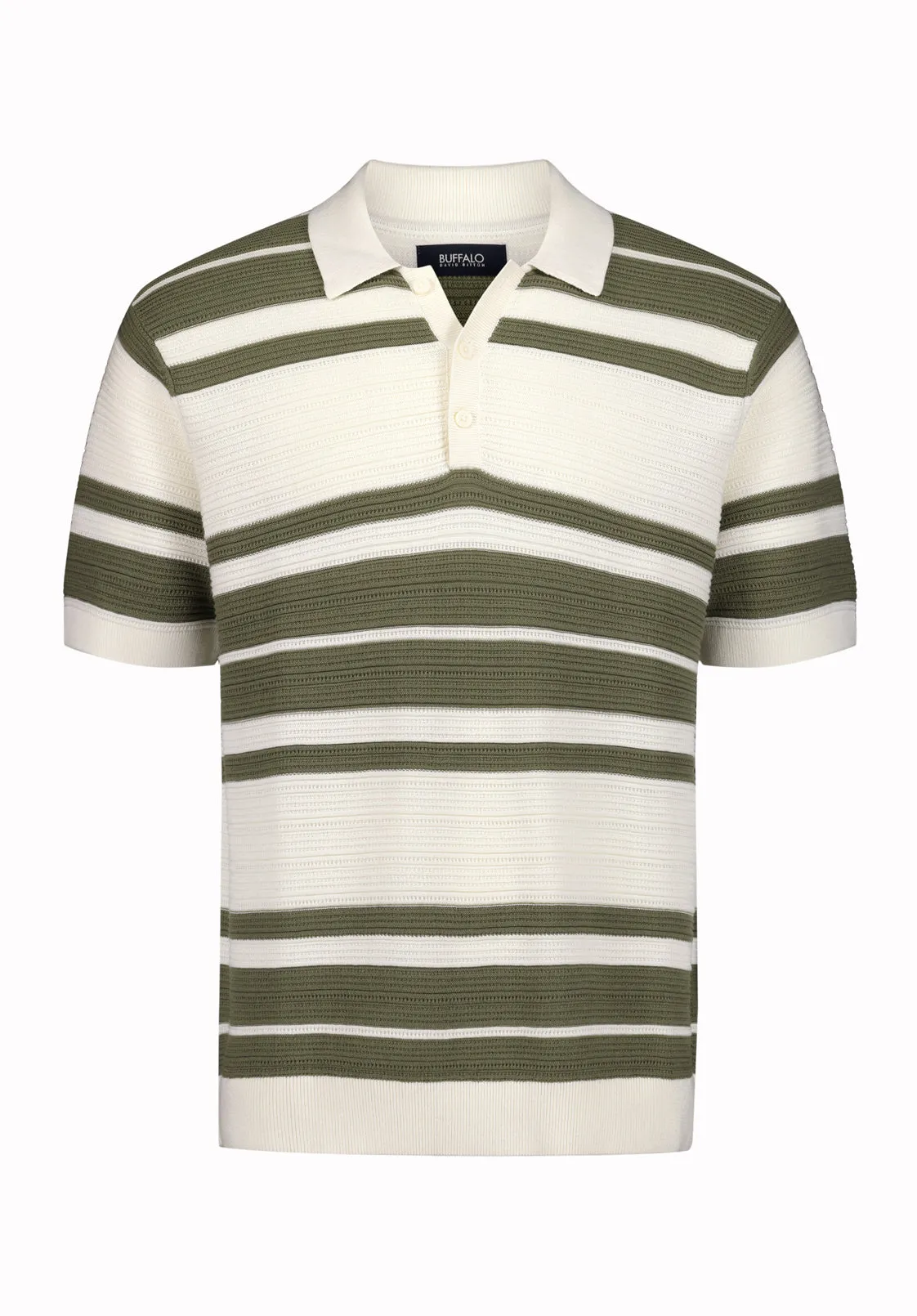 Wildero Men's Short Sleeve Sweater Polo, Army Green - BM24785 sold by Buffalo Jeans product image thumbnail 2