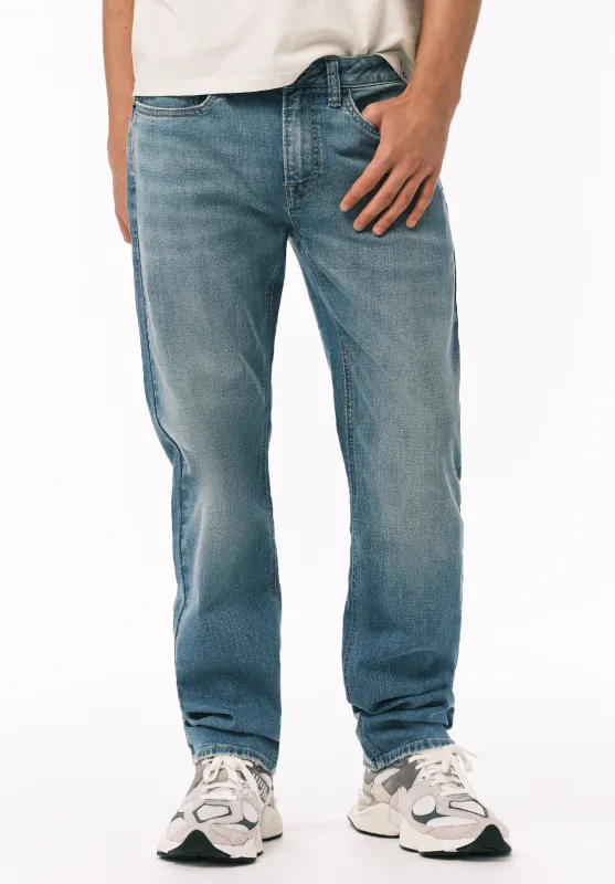 Relaxed Straight Driven Men’s Jeans, Whiskered and Crinkled - BM26138 sold by Buffalo Jeans