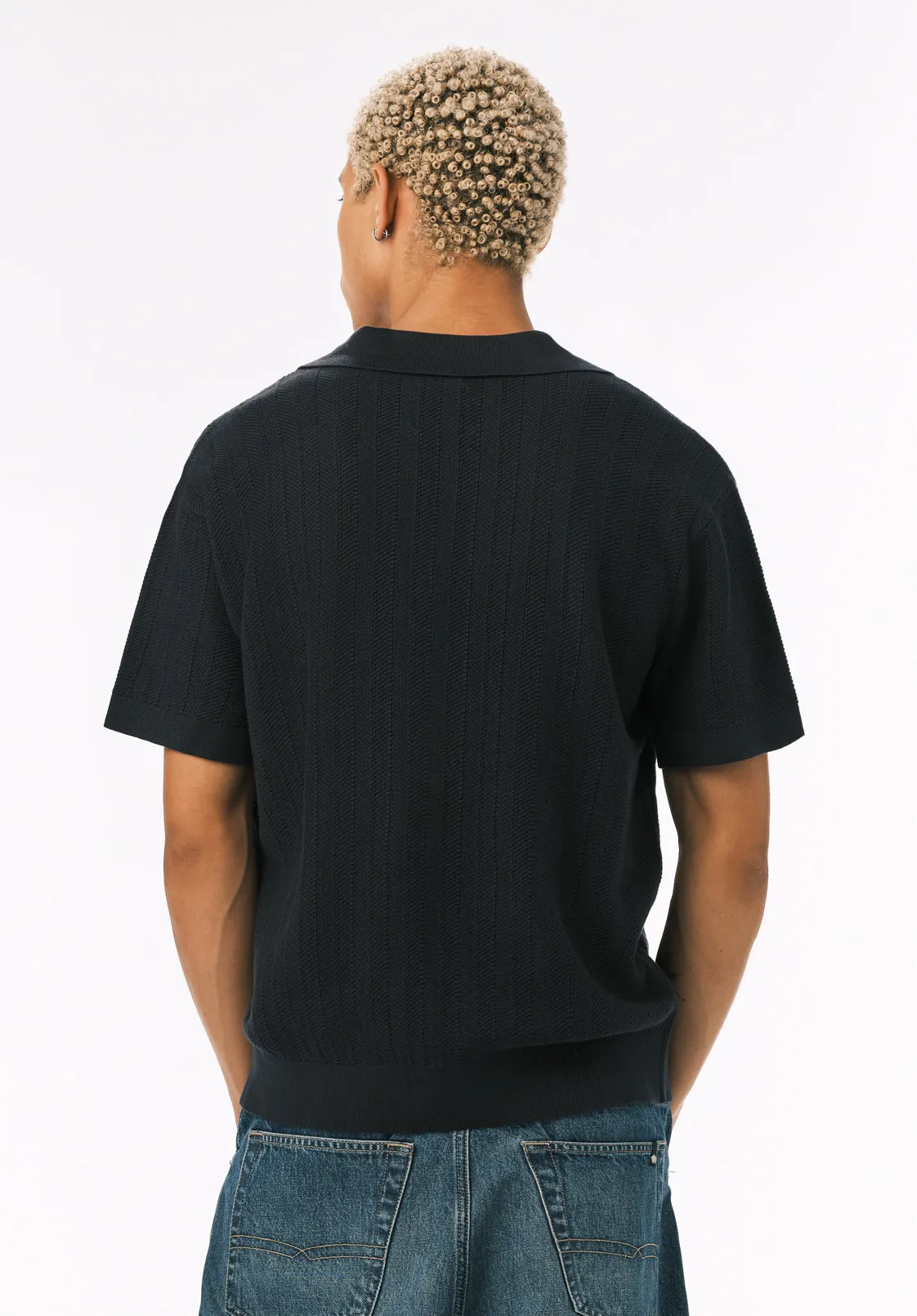 Wotex Men’s Short Sleeve Sweater Polo, Midnight Blue - BM24896 sold by Buffalo Jeans product image thumbnail 5
