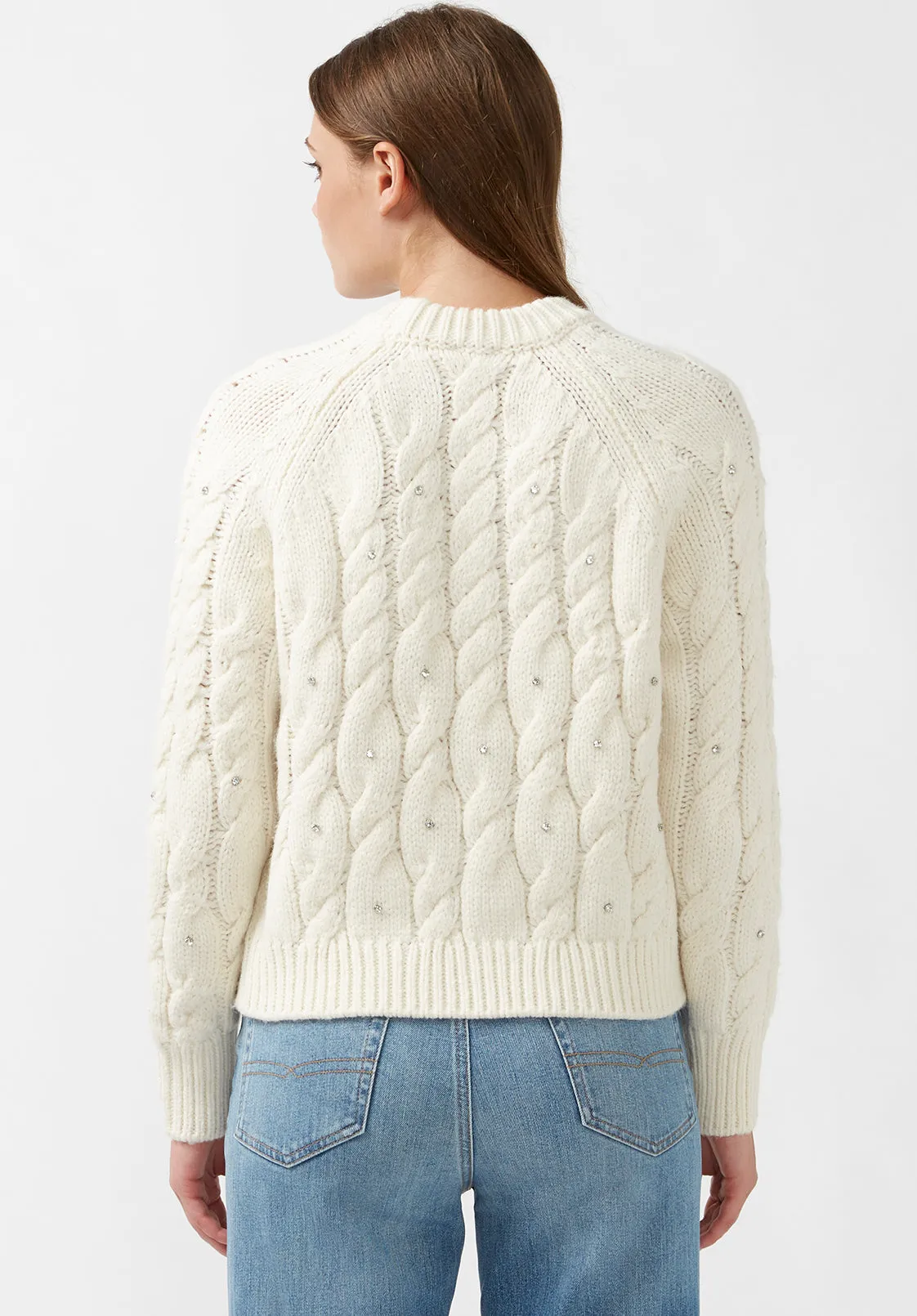 Magari Women's Embellished Cable Knit Sweater, Ivory - SW0030H sold by Buffalo Jeans product image thumbnail 3
