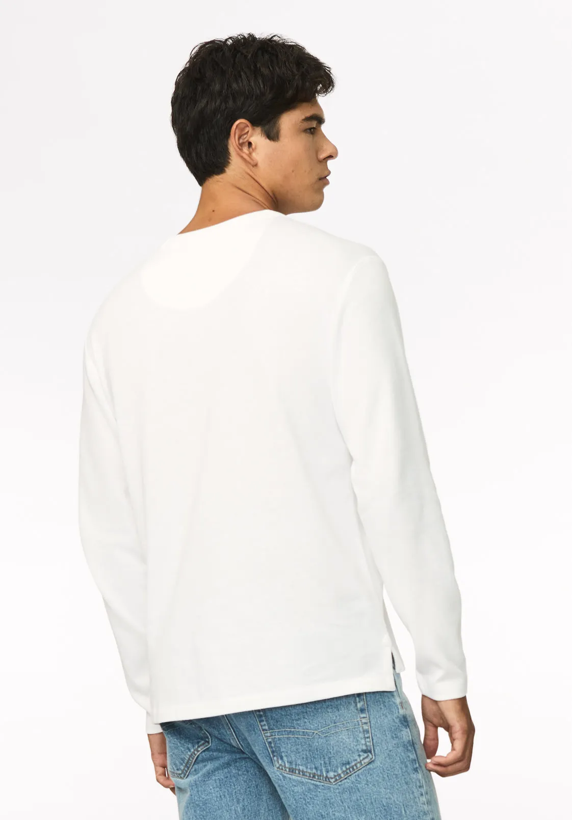 Kitchell Men's Ribbed Long Sleeve Top, White - BM24973 sold by Buffalo Jeans product image thumbnail 3
