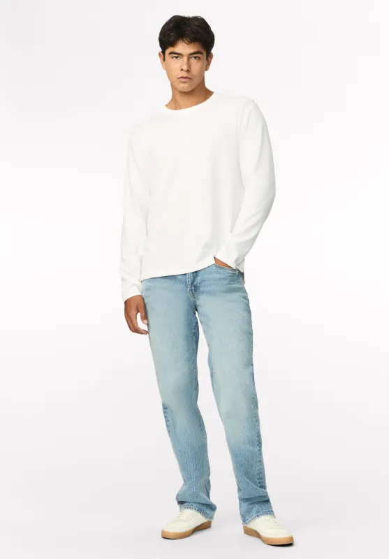 Kitchell Men's Ribbed Long Sleeve Top, White - BM24973 made by Buffalo David Bitton