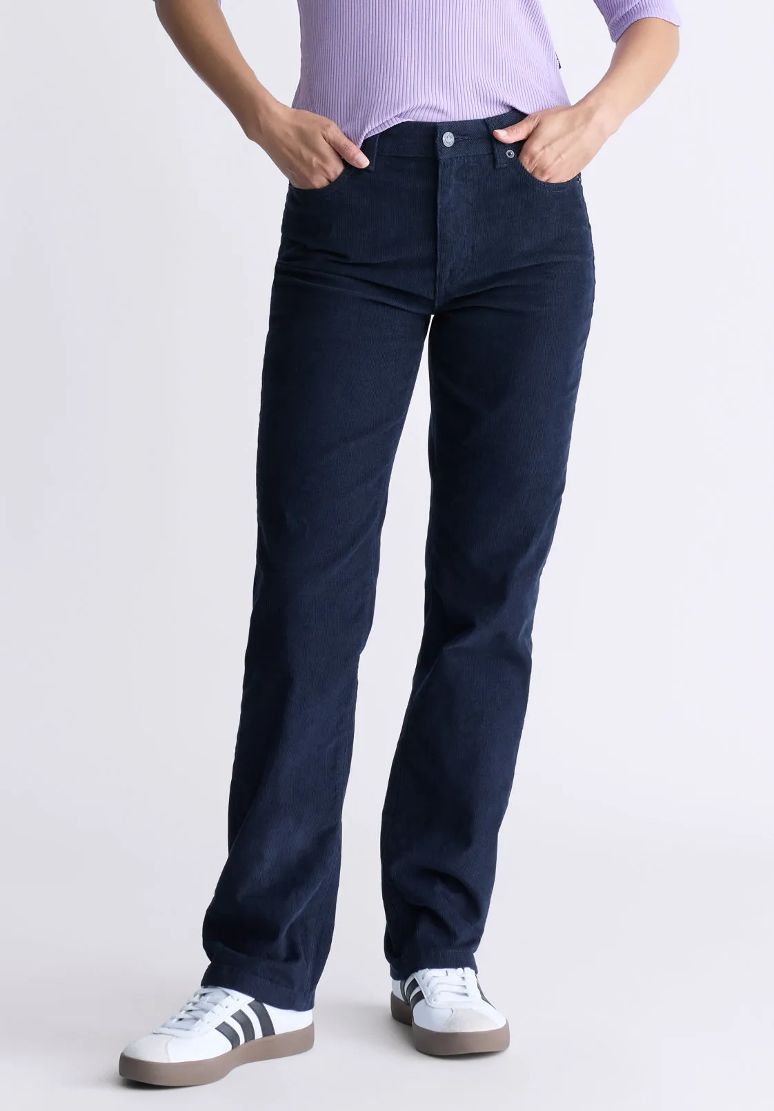 Mid Rise Straight Mary Women's Pants, Rinse Washed Navy - BL16007 sold by Buffalo Jeans