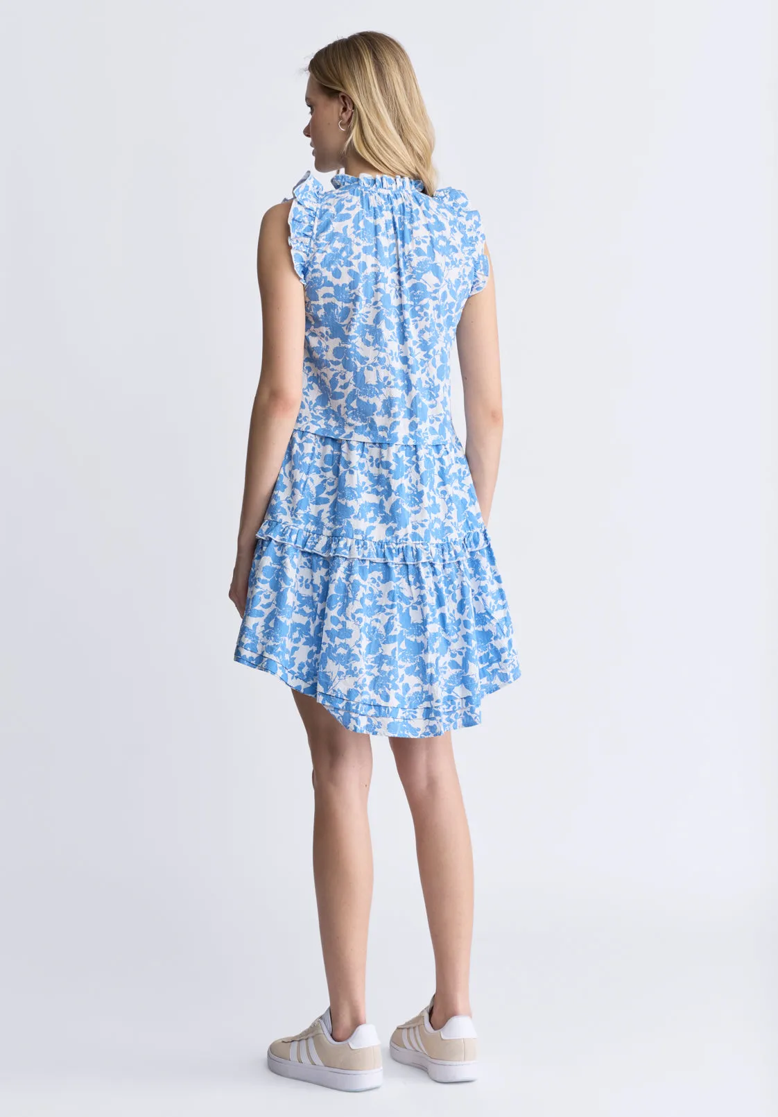Ambra Women's Dress with Ruffles, Blue Flowers - WD0046S sold by Buffalo Jeans product image thumbnail 5