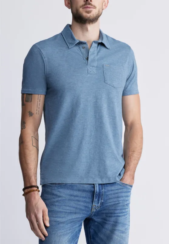 Kasper Men's Short-Sleeve Polo in Mirage Blue - BM24233 sold by Buffalo Jeans