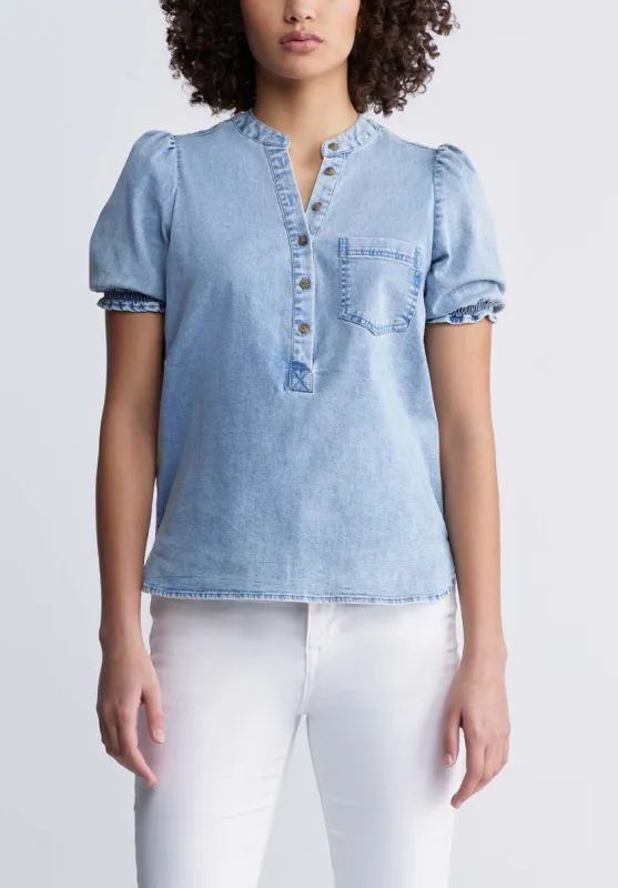 Lenore Women’s Puffed Sleeve Blouse in Light Denim Blue - WT0086P sold by Buffalo Jeans