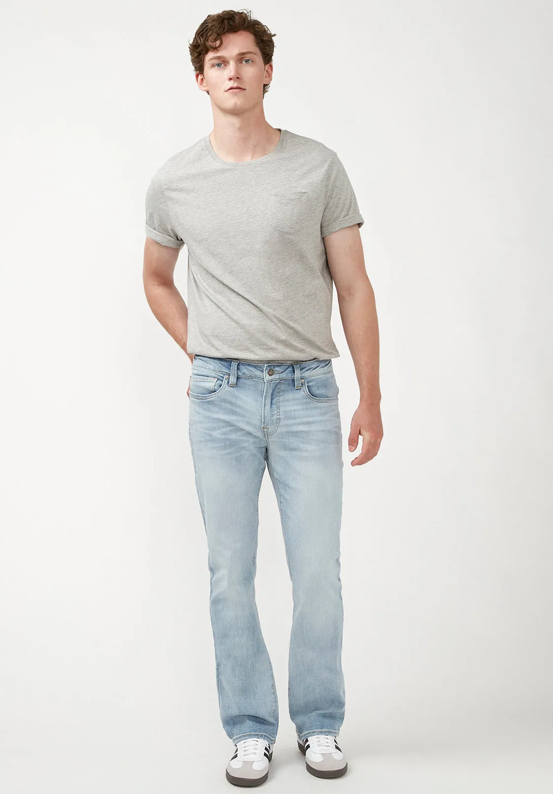 Slim Boot King Men's Jeans in Crinkled Bleached Blue - BM22791 sold by Buffalo Jeans product image thumbnail 4