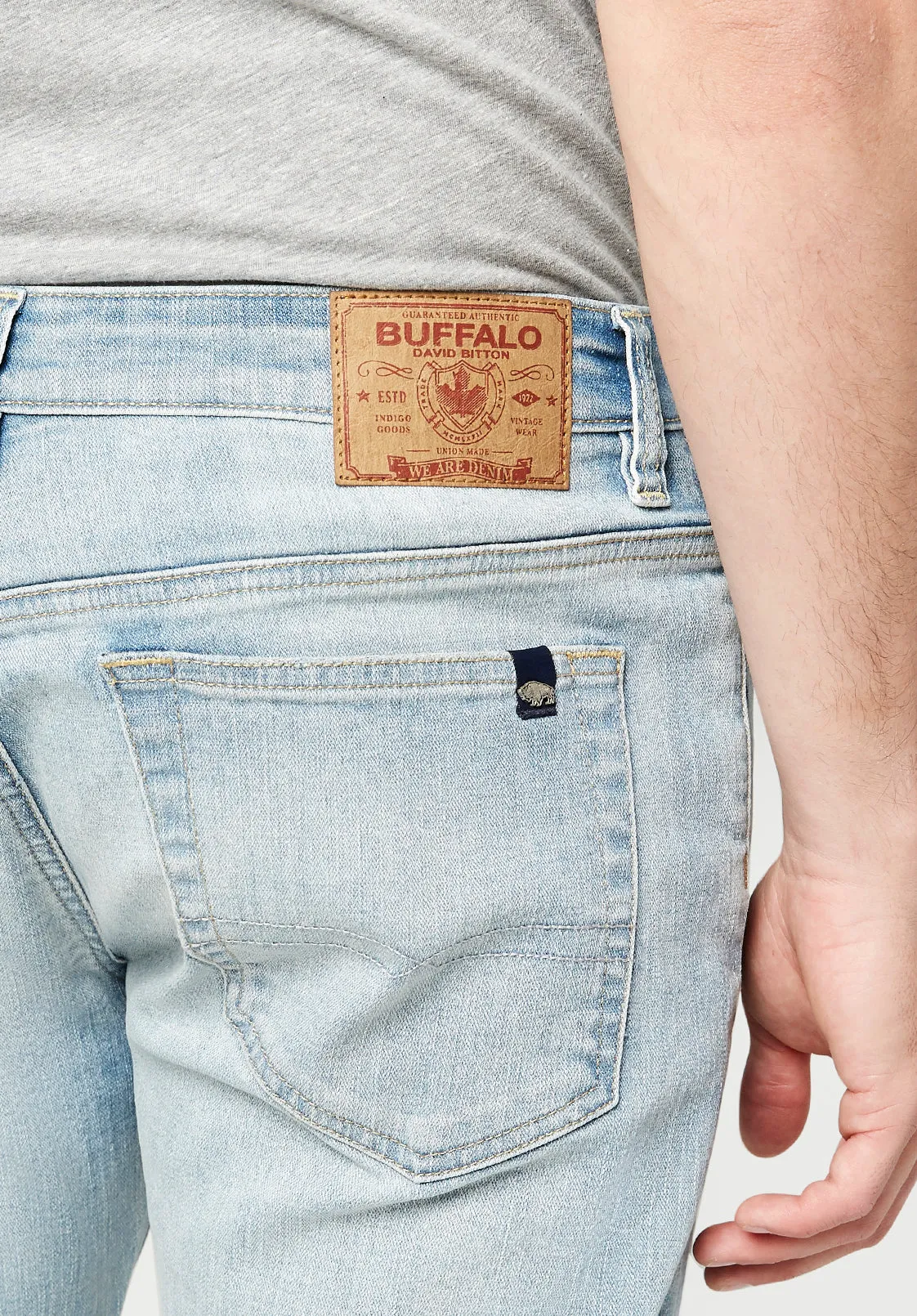 Slim Boot King Men's Jeans in Crinkled Bleached Blue - BM22791 sold by Buffalo Jeans product image thumbnail 5