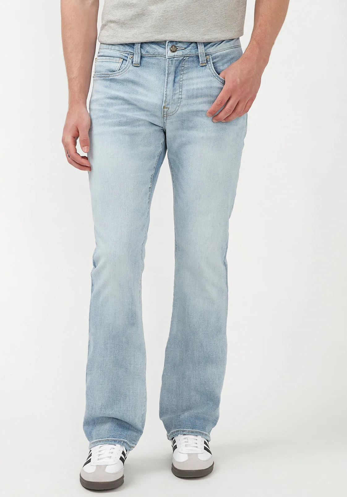 Slim Boot King Men's Jeans in Crinkled Bleached Blue - BM22791 sold by Buffalo Jeans