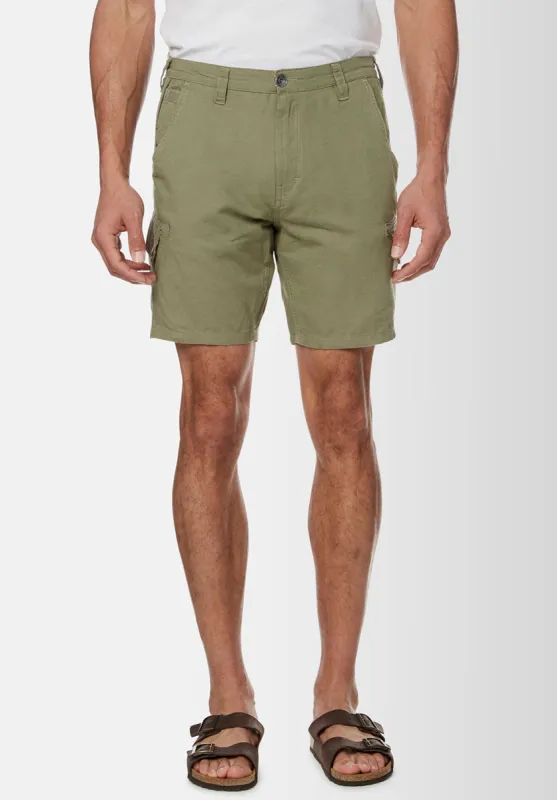 Havane Men's Linen Twill Shorts in Army Green - BM23967 sold by Buffalo Jeans