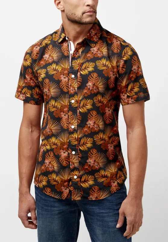 Simad Short-Sleeve Print Shirt, Dusty Orange - BM23916 sold by Buffalo Jeans