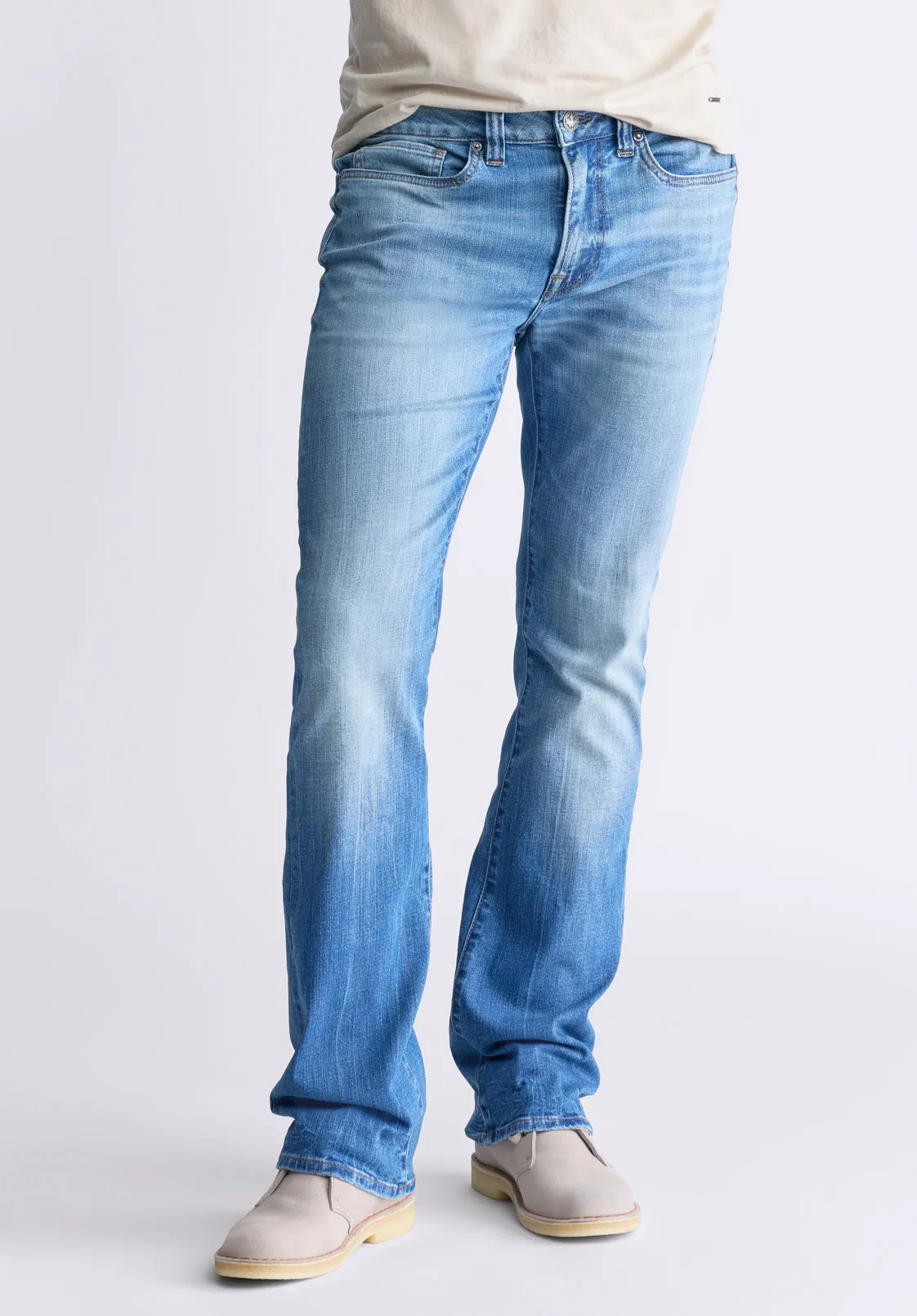 Slim Boot King Men's Jeans, Veined and Sanded Indigo - BM26004 sold by Buffalo Jeans