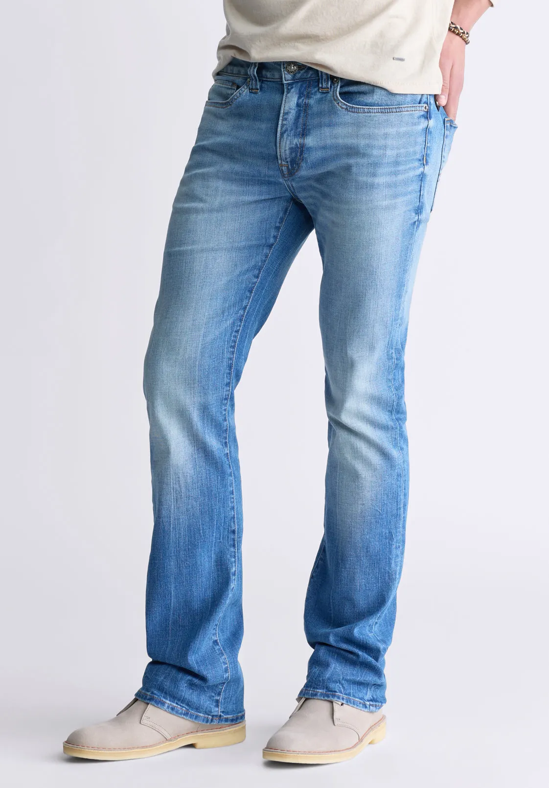Slim Boot King Men's Jeans, Veined and Sanded Indigo - BM26004 sold by Buffalo Jeans product image thumbnail 3