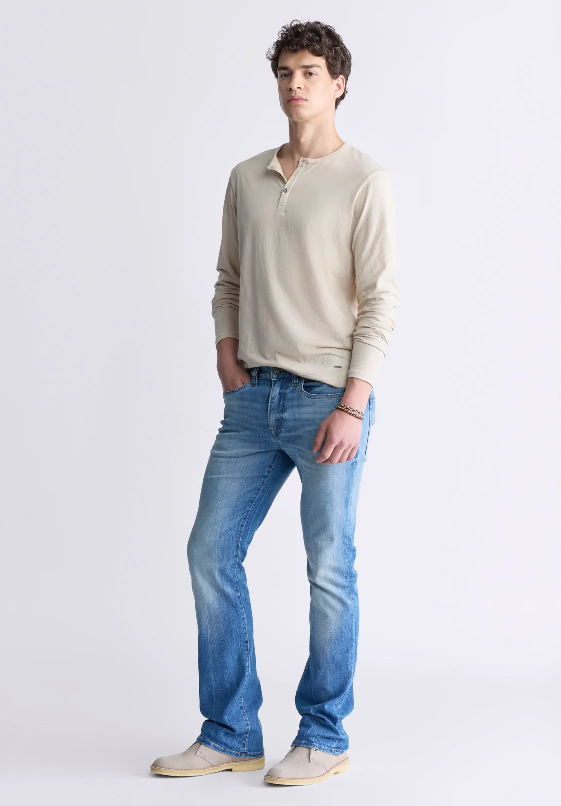 Slim Boot King Men's Jeans, Veined and Sanded Indigo - BM26004 sold by Buffalo Jeans product image thumbnail 4