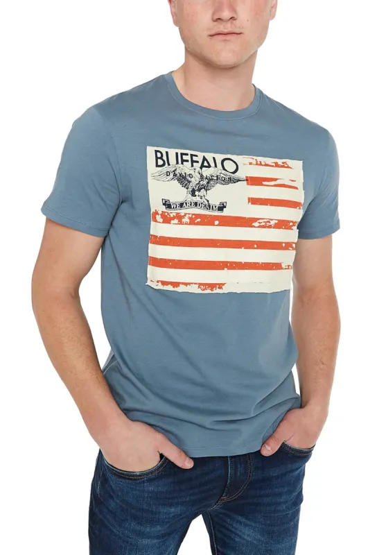 Tuvada Vintage Men's Flag T-Shirt in Mirage Blue - BM23325 sold by Buffalo Jeans