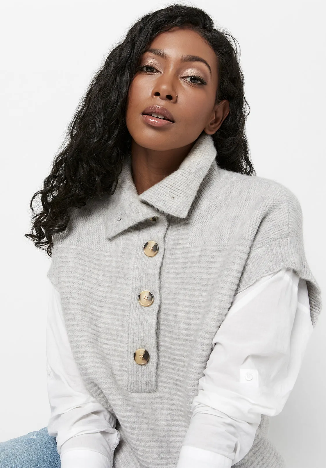 Funnel Neck Larissa Sweater Vest - SW0535F sold by Buffalo Jeans product image thumbnail 3