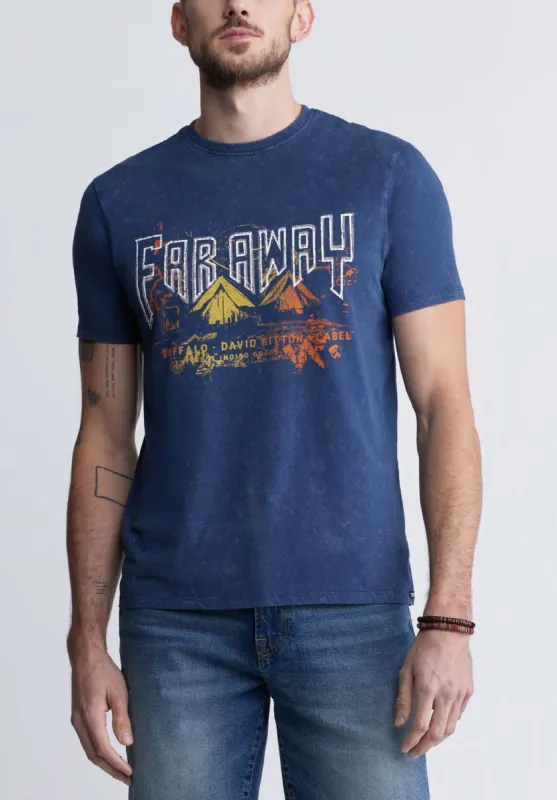 Tofick Men's Graphic T-shirt in Whale Blue - BM24327 sold by Buffalo Jeans