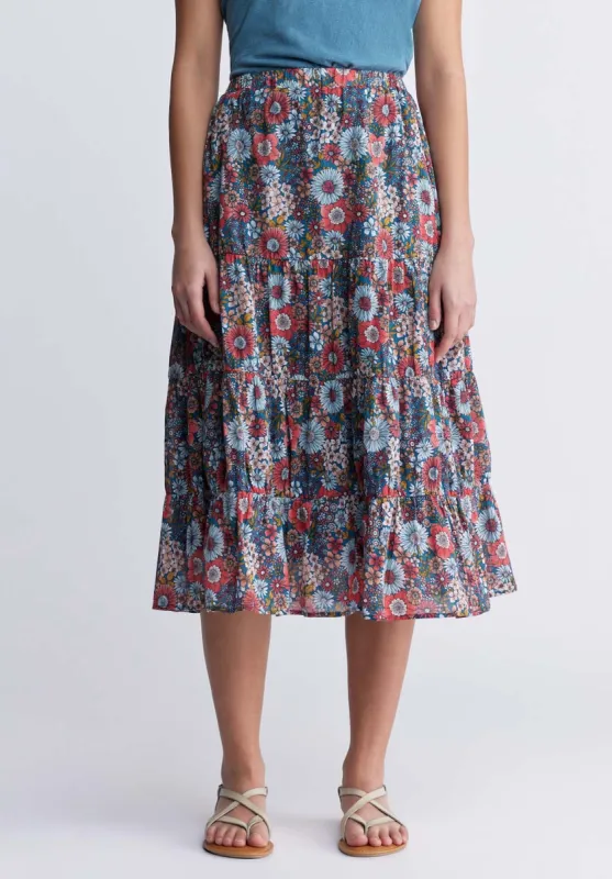 Aletta Women’s Floral Print Long Skirt, Spring Meadow - WS0006P sold by Buffalo Jeans