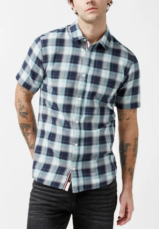 Sakof Men's Short-Sleeve Shirt in Sky Blue - BM24091 sold by Buffalo Jeans