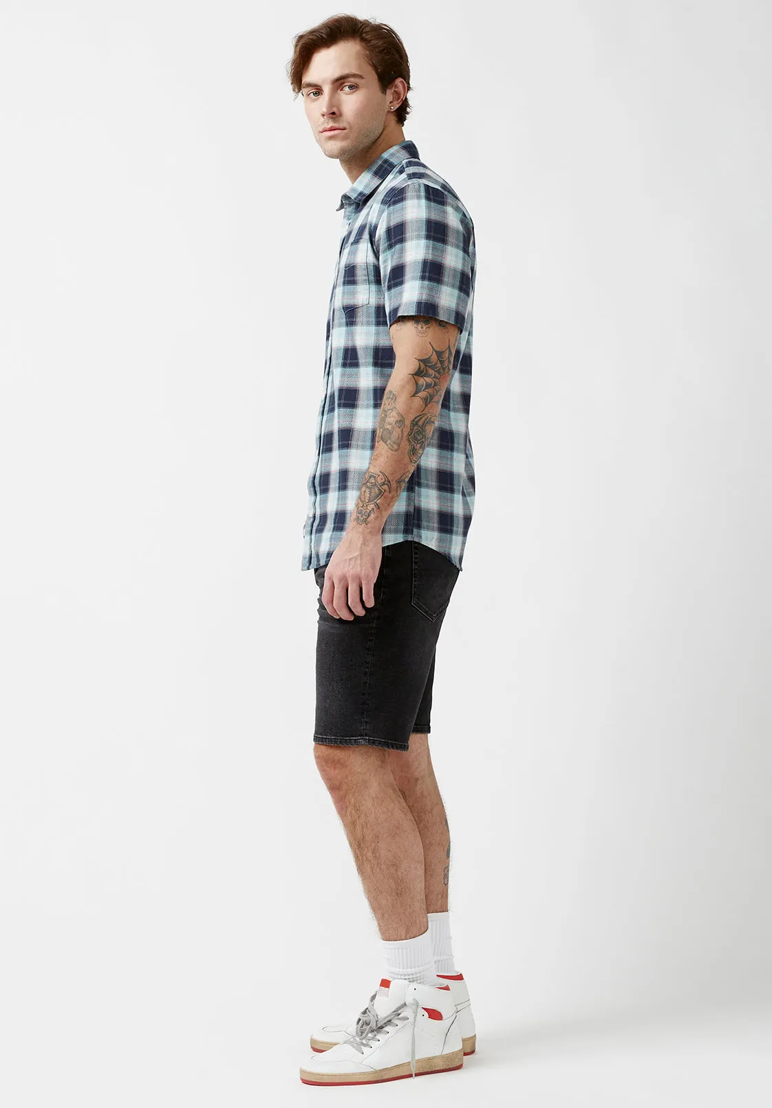 Sakof Men's Short-Sleeve Shirt in Sky Blue - BM24091 sold by Buffalo Jeans product image thumbnail 4