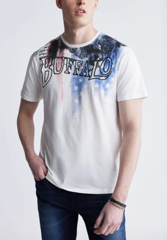 Tyon Men's Short Sleeve Graphic T-shirt, White - BM24352 sold by Buffalo Jeans