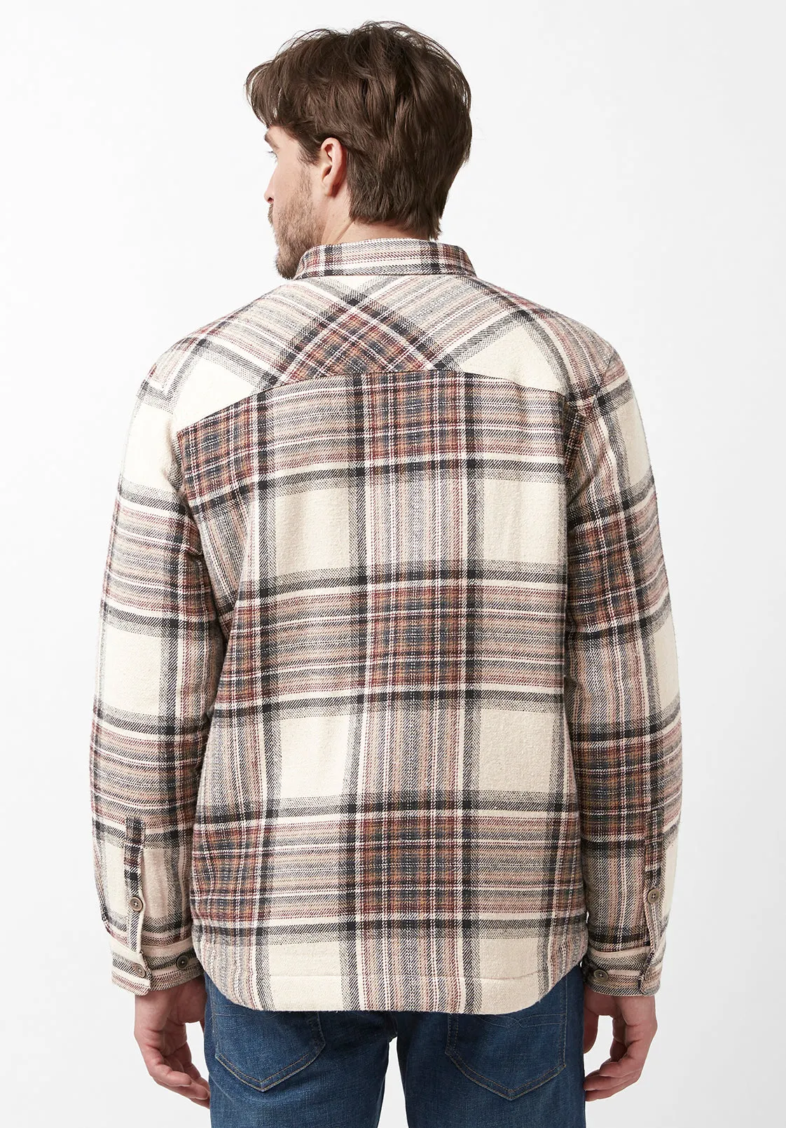 Jorum Men’s Shacket in Beige Brown Plaid - BM24040 sold by Buffalo Jeans product image thumbnail 3