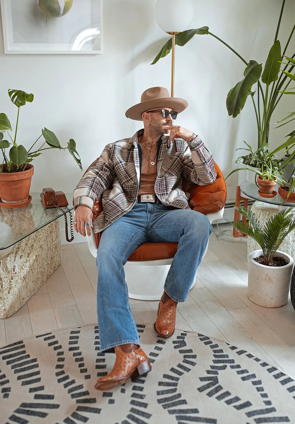 Jorum Men’s Shacket in Beige Brown Plaid - BM24040 sold by Buffalo Jeans product image thumbnail 2