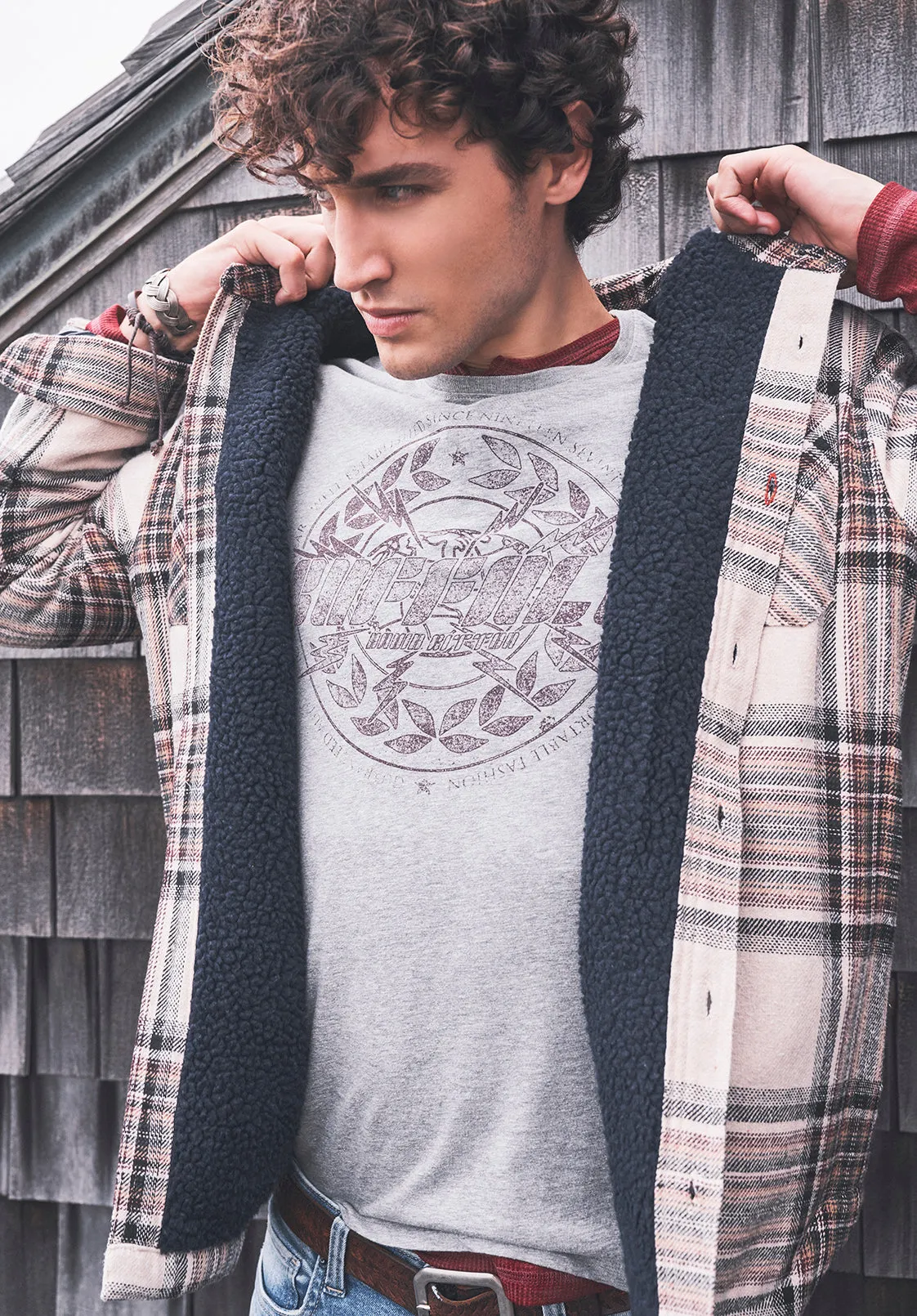 Jorum Men’s Shacket in Beige Brown Plaid - BM24040 sold by Buffalo Jeans product image thumbnail 5