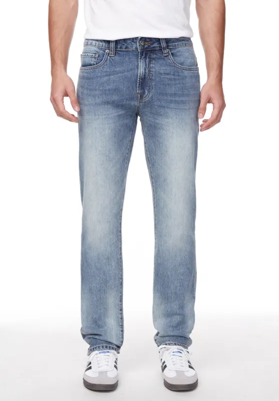 Straight Six Men's Jeans in Sanded and Contrasted Blue - BM22921 sold by Buffalo Jeans