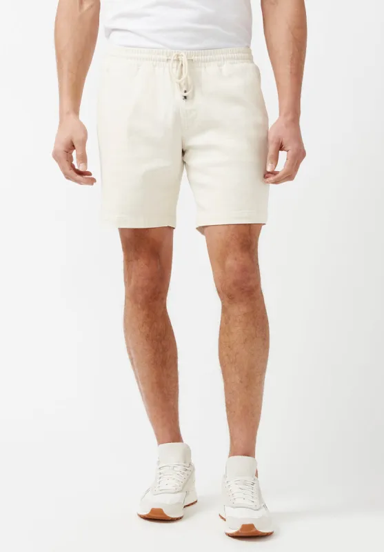 Higgers Cotton Twill Blend Shorts, Milk - BM23934 made by Buffalo David Bitton