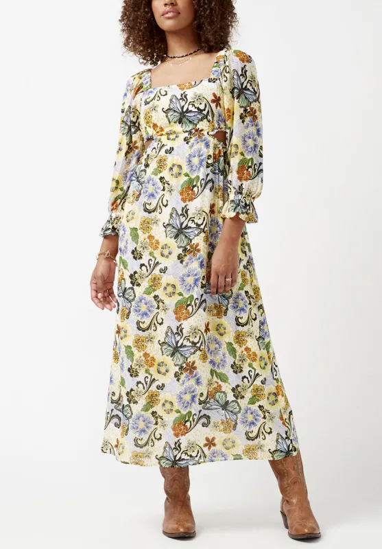 Kerry Butterfly Print Cut-Out Maxi Dress - WD0008S sold by Buffalo Jeans