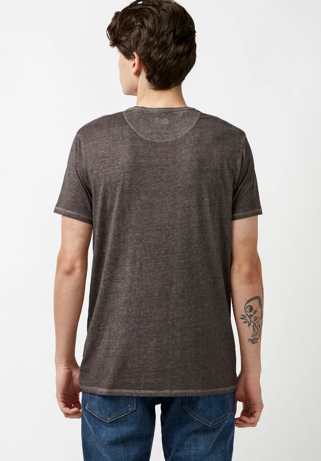 Kasum Buttoned Henley Men's T-Shirt in Dark Grey - BM21411 sold by Buffalo Jeans product image thumbnail 2