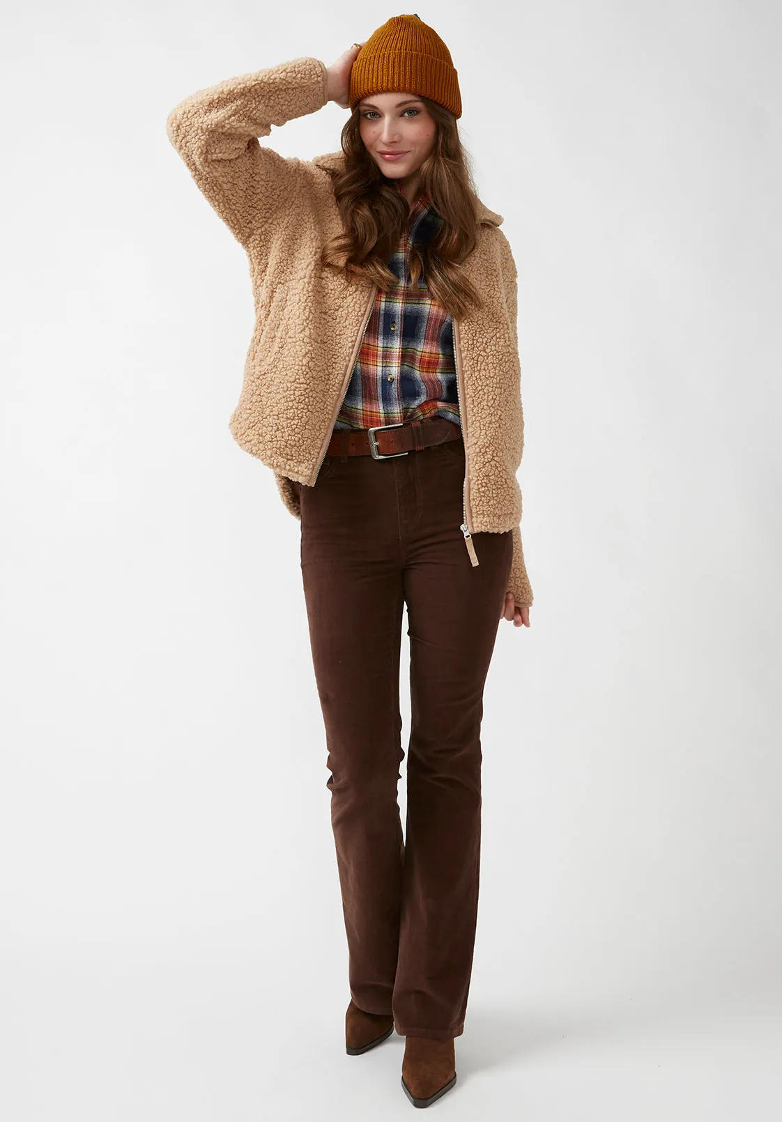 Caterina Women's Full Zip Sherpa Jacket, Vintage Caramel - JK0015F sold by Buffalo Jeans product image thumbnail 5