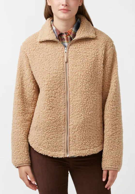 Caterina Women's Full Zip Sherpa Jacket, Vintage Caramel - JK0015F made by Buffalo David Bitton