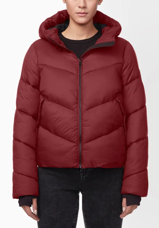 Janice Chilli Red Ladies Hooded Puffer Jacket - OBLEF008 sold by Buffalo Jeans