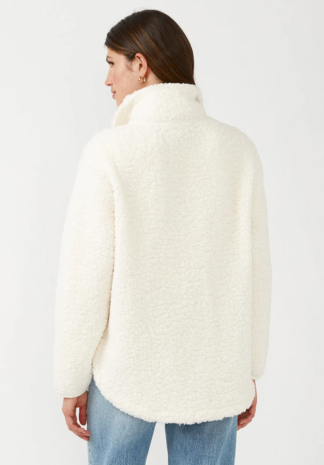Caterina Women's Full Zip Sherpa Jacket, Marled Oatmeal - JK0015F sold by Buffalo Jeans product image thumbnail 2