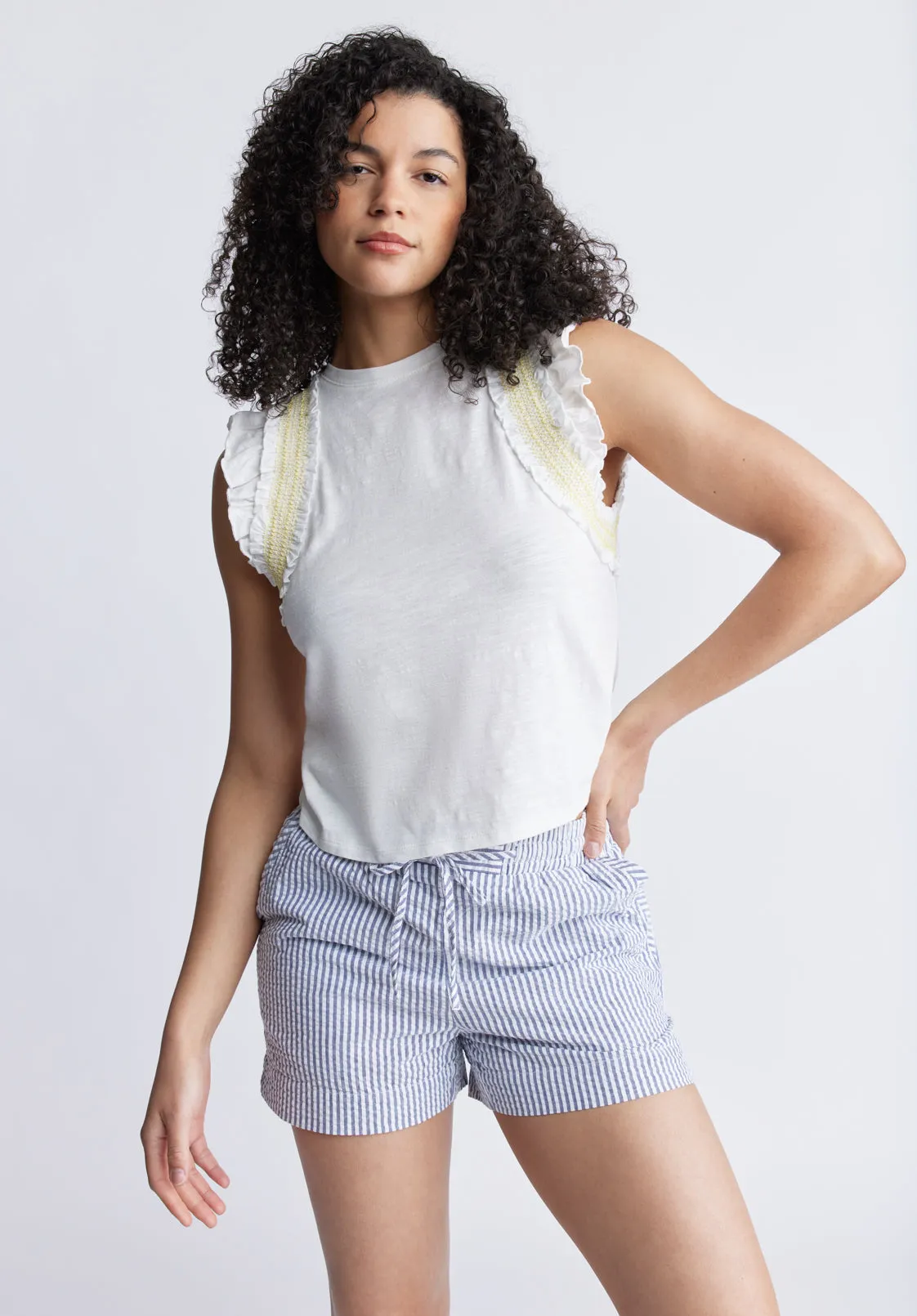Betina Women's Ruffled Cropped Top, White - KT0143S sold by Buffalo Jeans product image thumbnail 3