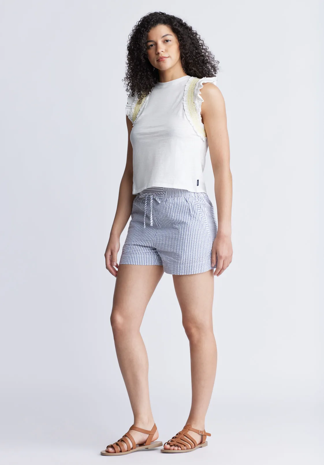 Betina Women's Ruffled Cropped Top, White - KT0143S sold by Buffalo Jeans product image thumbnail 4