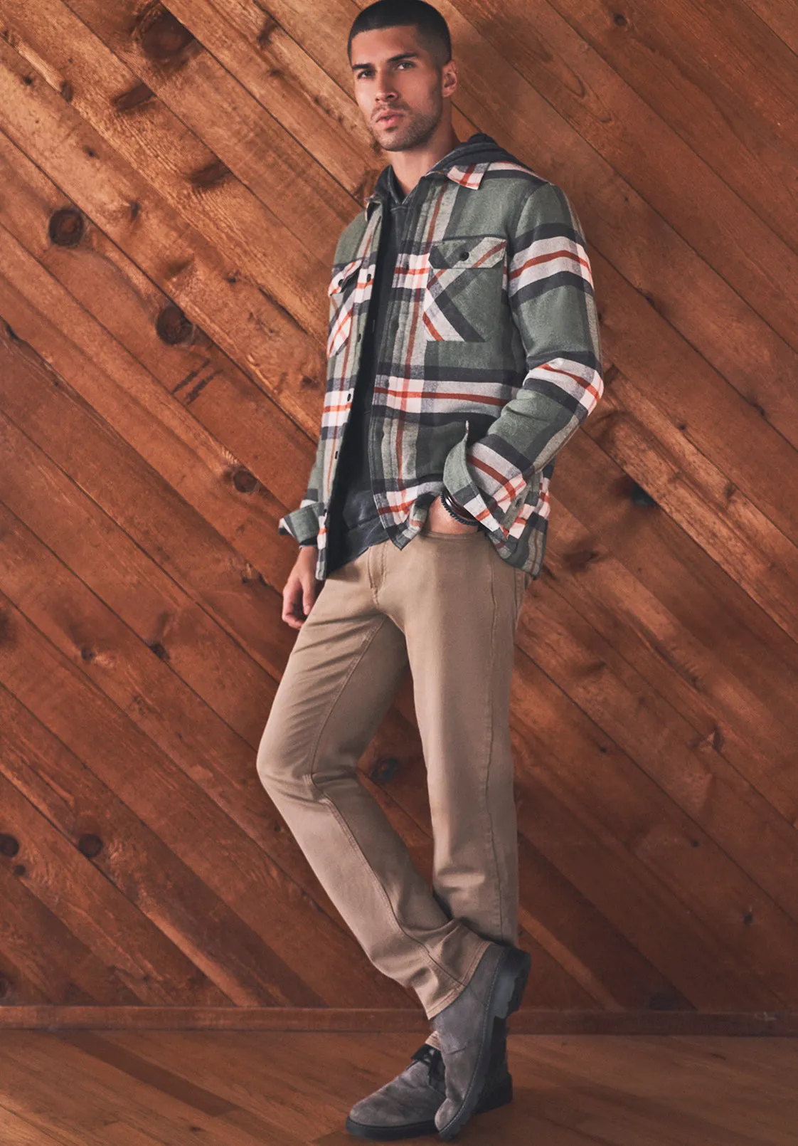 MSAM　② 554590 オプションお写真2枚目掲載 Jomon Men's Shacket in Green Grey Plaid - BM24103 | Parallel