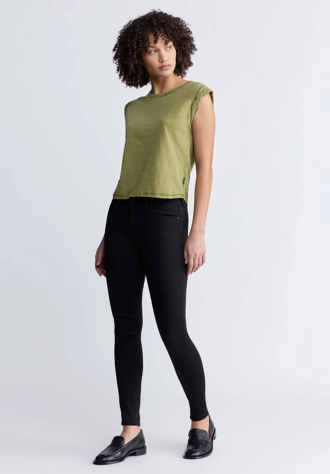 Elayne Women’s Cap Sleeve Top in Olive Branch - KT0130P sold by Buffalo Jeans product image thumbnail 5