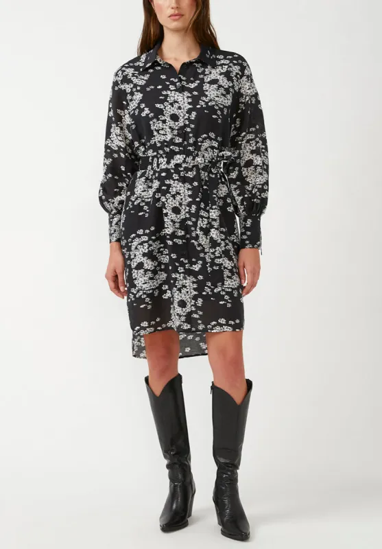 Janice Women's Shirt Dress in Black Floral Skull - WD0015F sold by Buffalo Jeans