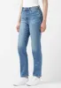 High Rise Straight Jayden Women's Jeans in Veined and Contrasted Blue - BL15844 sold by Buffalo Jeans