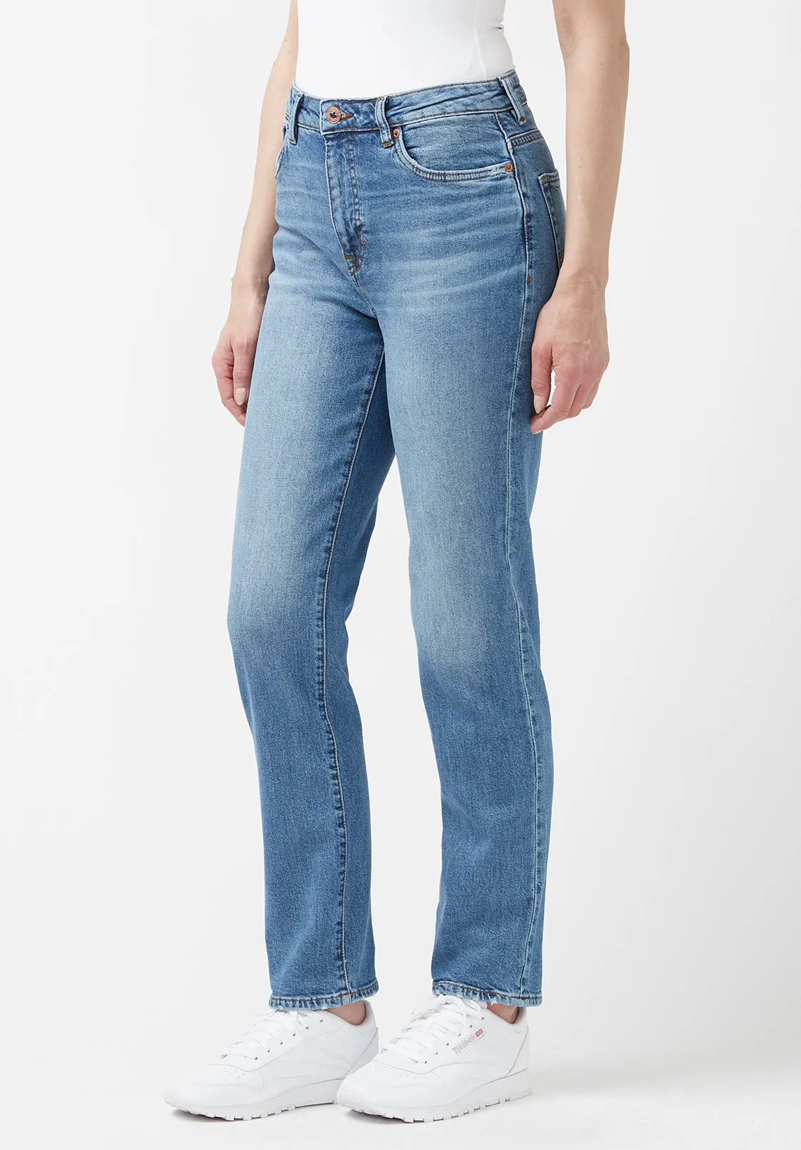 High Rise Straight Jayden Women's Jeans in Veined and Contrasted Blue - BL15844 sold by Buffalo Jeans product image thumbnail 3