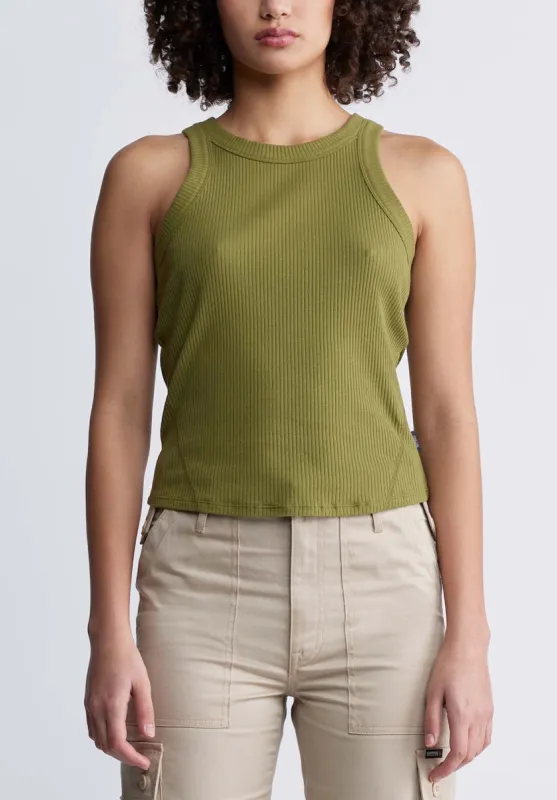 Regine Women’s Ribbed Tank Top in Olive Green - KT0119P sold by Buffalo Jeans